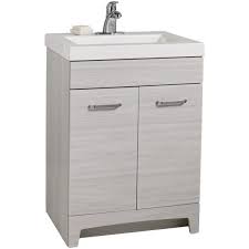 You can get a bathroom vanity with a sink or order a sink separately. Glacier Bay Stancliff 24 50 In W X 18 75 In D Bath Vanity In Elm Sky With Cultured Marble Vanity Top In White With White Basin St24p2 Ek The Home Depot