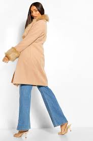 #beige coat #boyfriend coat #camel coat #canada goose #coat #coats #falltrends #faux fur #leopard print #military coat #pink coat #puffer #streetstyle #topshop #what to wear #winter #women coat #zara coat. Women S Tall Faux Fur Collar And Cuff Coat Boohoo Uk