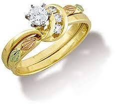 Q Ladies Black Hills Gold Wedding Set With Engagement Ring Black Hills Gold Rings Black Hills Gold Jewelry Black Gold Jewelry