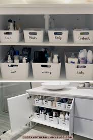 Here S How I Organize My Bathroom Cupboard Organization Bathroom Justanothermummyblog Placard Salle De Bain Armoire Salle De Bain Rangement Salle De Bain
