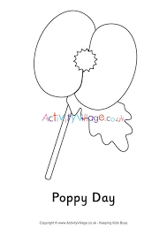Poppy wreath colouring page 3. Poppy Day Colouring Page
