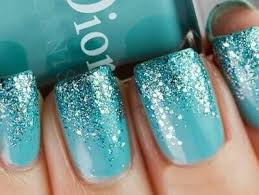 Aqua Nails Tiffany Nails Sparkly Nails Teal Nails