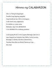 Check spelling or type a new query. Calabarzon Hymn Calabarzon Hymn Calabarzon Hymn Calabarzon Hymn Dito Sa Timog Katagalugan Sumibol Ang Bagong Pangalan Ang Kaularan Kay Bilis At Course Hero