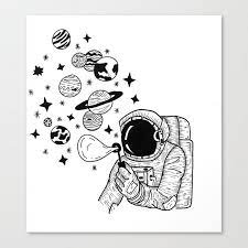 astronaut blowing bubbles canvas print by cosmic illustrations medium bubble drawing astronaut drawing space drawings
