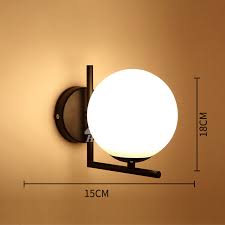Check spelling or type a new query. Indoor Wall Sconces Spherical Glass Lampshade Small Gold Black White Ball Wall Art Reading Light