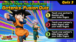 Mar 16, 2021 · amazing dragon ball z quiz answers. Dragon Ball Z Dokkan Battle On Twitter Gotenks Fusion Quiz Quiz 3 What Is The Correct Hand Movement For Performing Fusion Pick Your Answer In Our Poll Deadline 2020 11 8 17 59 Pst Https T Co Uypjldjayi
