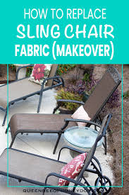 How To Repair Sling Chairs Chaises Queen Bee Of Honey Dos In 2020 Outdoor Furniture Makeover Sling Chair Fabric Lounge Chair
