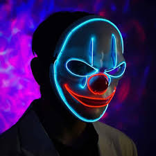 Killer Clown Scary Halloween Light Up Mask