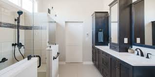 It's a good idea to minimize rugs in an accessible bathroom as they are a potential trip hazard and can be hard for a wheelchair or walker to roll over. Accessible Bathroom For Aging In Place Oconomowoc