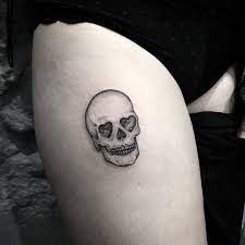 Variation Of Heart Eyes Skull Same Placement Skull Tattoos Spooky Tattoos Small Skull Tattoo
