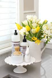 Kitchen Spring Decor Ideas Clean And Scentsible Spring Kitchen Decor Cake Stand Decor Spring Decor