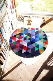 Geometric Table Hand Painted Table Paint Furniture Painted Table Tops