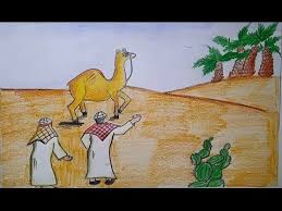 Well i am here today to teach you how to draw comic cartoon camels with 2 humps. How To Draw A Desert Scenery With Camels Step By Step Youtube Desert Drawing Drawing Scenery Halloween Art Projects