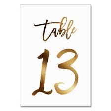 Gold Foil Chic Wedding Table Number Table 13 Zazzle Com Wedding Table Number Cards Wedding Table Numbers Wedding Table