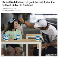 Nadal hits ball kid & see what happens. Nadal Kissed And Condoned The Girl Caddie Who Was Hit In The Face By Him Fans Clamored For Being Hit By A Forehand Daydaynews