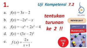 Turunan Kedua Fungsi Uji Kompetensi 7 2 No 1 Kelas 11 Sma Ma Buku Paket Matematika Halaman 285 286 Youtube