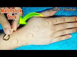 Easy Mehndi Trick For Beginners Arabic Shaded Mehndi Design Trick Matchstick Mehndi Trick Youtube Mehndi Beautiful