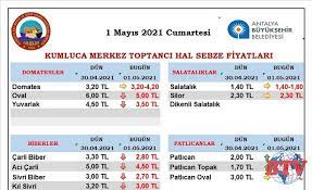 1 mayis 2021 cumartesi antalya kumluca hal fiyatlari piyasa