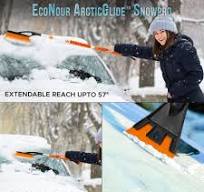 EcoNour Escova de neve extensível de 144,8 cm com raspadores de gelo para  para-brisa e janela de carro | 4 peças destacáveis, anti-arranhões, ...