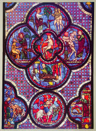 Scenes From Genesis Chartres Cathedral France Stained Glass Church Stained Glass Stained Glass Windows