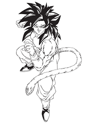 Cartoon dragon ball fasha coloring page. Dragon Ball Z Coloring Pages Goku Super Saiyan 4 Coloring4free Coloring4free Com