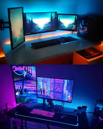 Aesthetic bedroom ideas led strip ideas. 15 Desk Backlight Led Light Strip Ideas Gridfiti
