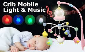 Amazon Com Marumine Baby Musical Crib Mobile With Night Light Take Along Rattles And Soft Melodies Rotation Multifunctional Music Box Toy For Newborn Sleep Baby
