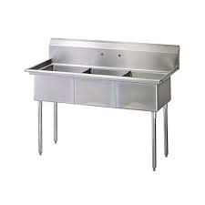Corner Drain Three Compartment Sink Swish