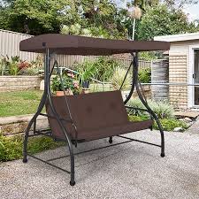 Maybe you would like to learn more about one of these? Converting Outdoor Swing Canopy Hammock 3 Seats Patio Deck Furniture Brown Walmart Canada