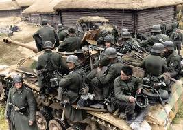 Sturmgeschütz III assault gun carries troops confronting the Soviet Lower  Dnieper offensive