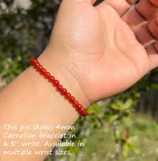 4mm Carnelian Bracelet, Root Chakra Bracelet, Energy Bracelet, Good Luck  Bracelet, Anxiety Bracelet, Healing Bracelet, Yoga Bracelet
