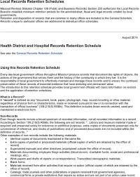 Local Records Retention Schedules Health District And