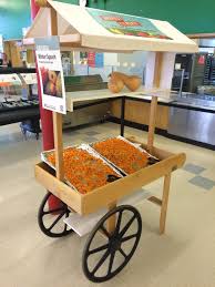 Harvest Cart Perfect Display And Way To Serve Students Featured Harvest Of The Month Fruits And Vegetables School Food Lunch Room School Nutrition