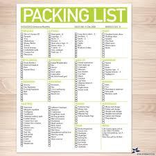 modern bright green printable packing list 8 5 x11 editable pdf instant download checklist