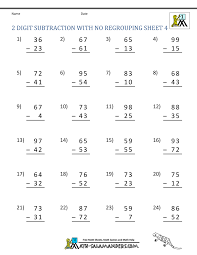 Free pdf worksheets from k5 learning's online reading and math program. Two Digit Subtraction Without Regrouping