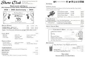 Get free truck rental rate quotes at hubbards irving. Shore Club Menu In Hubbards Nova Scotia Canada