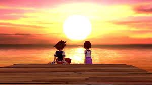 Kingdom hearts sora and kairi wallpaper. Sora And Kairi Pier Wallpaper By Javelin434 On Deviantart