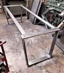 Trapezoid Steel Legs With 2 Braces Model Ttt07b2 Dining Etsy Vintage Industrial Furniture Metal Table Base Industrial Furniture