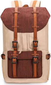 Evervanz Damen Herren Rucksack Reise Wandern Outdoorrucksack Canvas Leder Daypacks Fur 15 Zoll Laptop Studenten Rucksack Fur Schule Savinarte En 2020 Producto