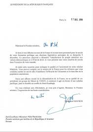 À l'échelle du discours, emmanuel macron aurait très bien pu parler de sa décision de déployer l'armée dès le début, tout du. Lettre De Felicitation Du President Emmanuel Macron Adressee Au Premier La France En Armenie