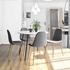 Clearance Modern Dining Chairs Gray Segmart Linen Cushion And Backrest Mid Century Dining Chair Legs W Iron Tube Anti Slip Mat For Restaurants Cafes Ban Mid Century Modern Dining Room Side Chairs
