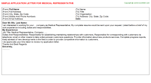 Here are some of the best cover letter examples, including one submitted to us at hubspot. Medical Representative Application Letter