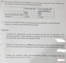 The valuation of benefits in kind varies year to year because of differences in costs to employer, market value, etc. Based On Malaysia Taxation System Law Based On Chegg Com