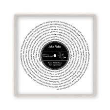 Personalised Favourite Song Lyrics Vinyl Record Print Blim And Blum