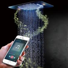 Bluetooth Music Led Shower Head Shower Speaker Embedded Ceiling Mounted Bathroom Rainfall Waterfall Showerhead Sus In 2020 Shower Heads Led Shower Head Rainfall Shower