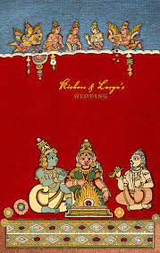 A large collection of hindu wedding cards, designer wedding cards, marriage cards, shaadi cards, hindu wedding invitations & handmade paper cards to choose from india. South Indian Kalamkari Inspired Wedding Card Front Wedding Card Design Indian Indian Invitation Cards Wedding Cards