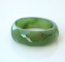 Nephrite Genuine Jade Ring Faceted Green Jadering Etsy Jade Ring Nephrite Jade Faceted Ring