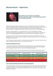 Sind diese werte dauerhaft oder immer wieder messbar, sollte der blutdruck gesenkt werden. Bluthochdruck A Hypertonie