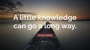 Quotes are like cayenne pepper or some other strong spice: Jenny Holzer Quote A Little Knowledge Can Go A Long Way