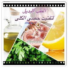 الليمون وزيت الزيتون والبقدونس والثوم لتفتيت حصى الكلى يؤخذ عصير ليمون وزيت زيتون وحفنة بقدونس من كل قدر فنجان ومن الثوم نصف فنجان مهروس ويخلط ذلك معا ويؤخذ م